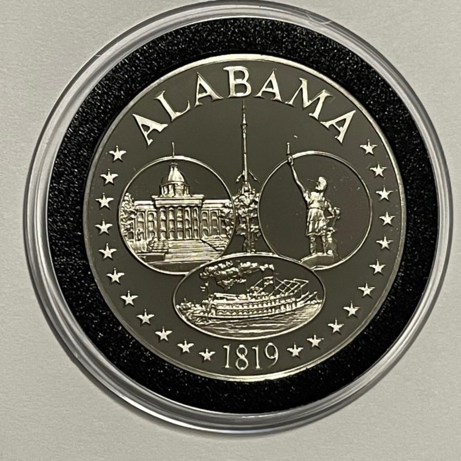 楽天アンティーク王子_ANTIQUE PRINCE【極美品/品質保証書付】 アンティークコイン モダンコイン [送料無料] アラバマ州立証明33グラムスターリング92.5％シルバーレアラウンドメダルビンテージコイン Alabama State Proof 33 Gram Sterling 92.5％ Silver Rare Round Medal Vintage Coin
