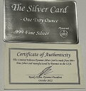 シルバーカードは財布に収まります1トロイオズ.999ファインシルバークレジットカードの形状のサイズ The Silver Card Fits In Wallet...