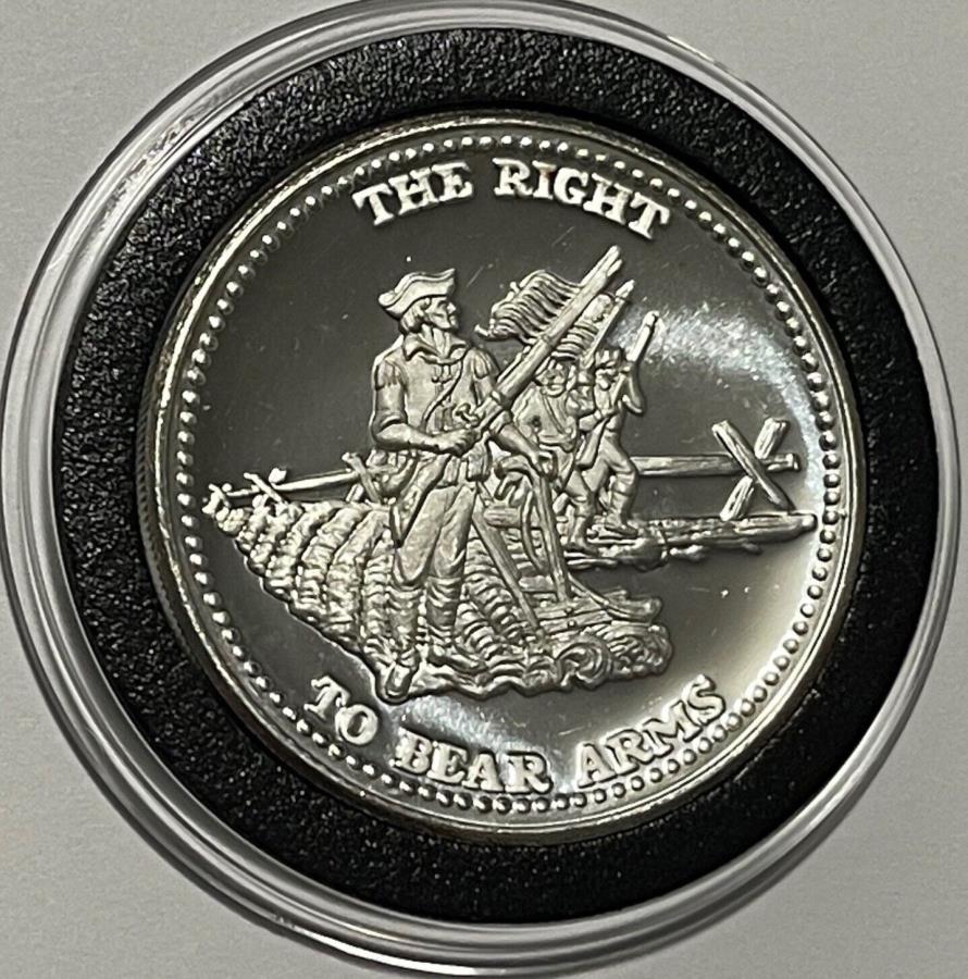 yɔi/iۏ؏tz AeB[NRC _RC [] W\E}eCECgEgDExAA[RC1gCIY.999t@CVo[Eh_ Johnson Matthey Right To Bear Arms Coin 1 Troy Oz .999 Fine Silver Round Medal