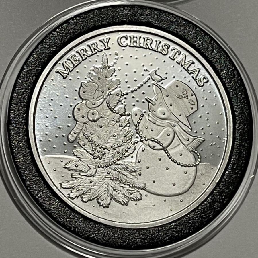 yɔi/iۏ؏tz AeB[NRC _RC [] zf[O[eBO[NX}XXm[}1gCIY.999t@CVo[EhRC Holiday Greetings Merry Christmas Snowman 1 Troy Oz .999 Fine Silver Round Coin