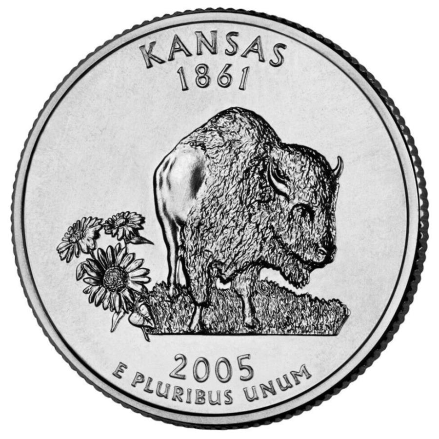 ڶ/ʼݾڽա ƥ 󥳥 [̵] 2005 D󥶥Ⱦ USߥȥ뤫۴Ĥޤ 2005 D Kansas State Quarter. Uncirculated from US Mint roll.