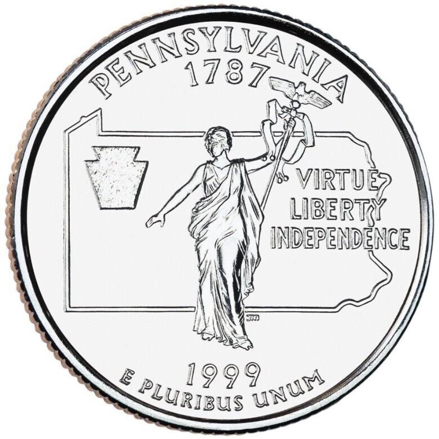 yɔi/iۏ؏tz AeB[NRC _RC [] 1999 DyVojANH[^[B US~g[z܂B 1999 D Pennsylvania Quarter. Uncirculated From US Mint roll.