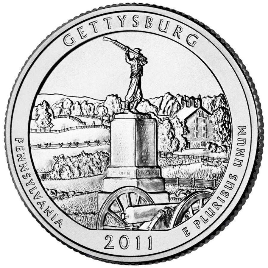 yɔi/iۏ؏tz AeB[NRC _RC [] 2011 D Gettysburg NPlB ATBV[ÝAUS~g[z܂B 2011 D Gettysburg NP Quarter. ATB Series Uncirculated From US Mint roll.