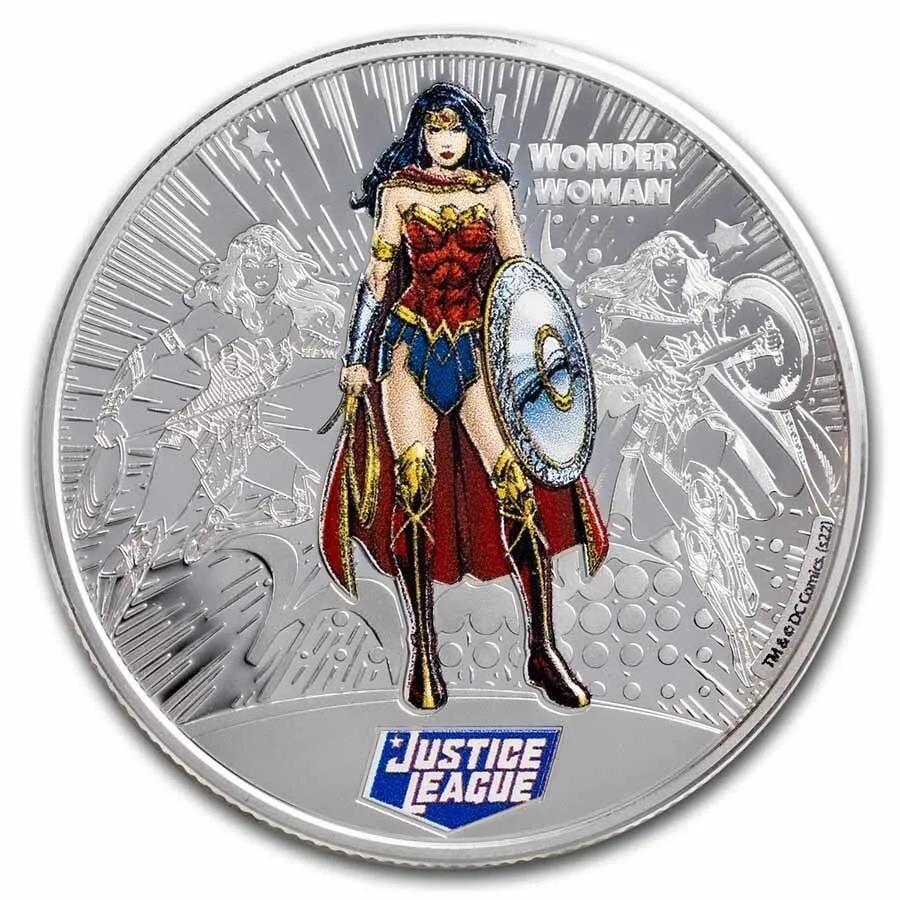 yɔi/iۏ؏tz AeB[NRC _RC [] 2022TA1/2IX.999Vo[WXeBX[OF_[E[}J[w/coa 2022 Samoa 1/2 oz .999 Silver Justice League: Wonder Woman Color Enhanced W/COA