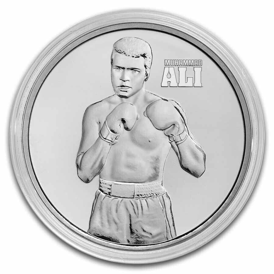  アンティークコイン モダンコイン  ムハンマドアリ1オンス.999シルバーコインボクシンググレイテストヒットリングキングカプセルの新しいキング Muhammad Ali 1 oz .999 Silver Coin Boxing Greatest Hits Ring King New in capsule