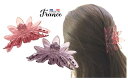 【限定品/残りピンク1点】フランス製 バンスクリップ 中 M フラワー お花 サンフラワー 透明カラー パープル ピンク 〔ヘアクリップ ミディアム ヘアアクセサリー 髪どめ まとめ髪【ray】