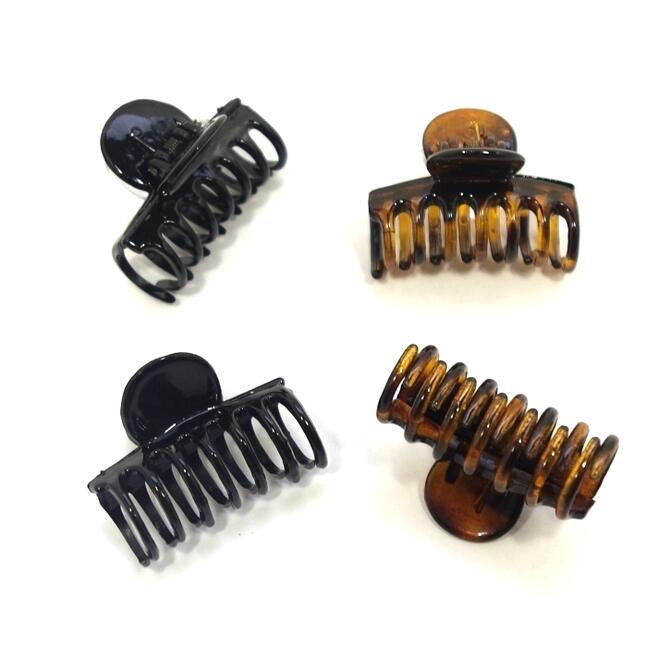 【4個セット】 ヘアクリップ 小 チューブバンス 〔ロールバンスクリップ パンス 4cm スモール 髪どめ ..