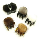 【限定品】バンスクリップ 小さめ ミンク玉付き 〔ヘアクリップ 髪どめ ポニーテール シニヨン まとめ髪 かわいい 秋冬 おしゃれ ファー素材〕