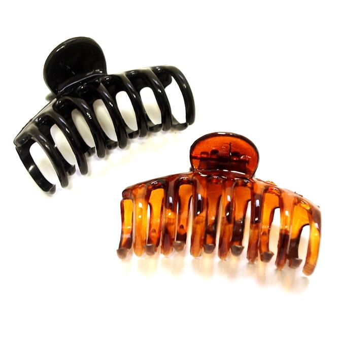 【限定品】ヘアクリップ 中 チューブバンス 〔ロールバンスクリップ パンス 6cm やや小さめ 髪どめ ベーシック シンプル スタンダード 定番 デイリー 日常 普段使い 黒べっこう プレーン 無地 ヘアアクセサリー 材料 DIYパーツ プチプラ〕