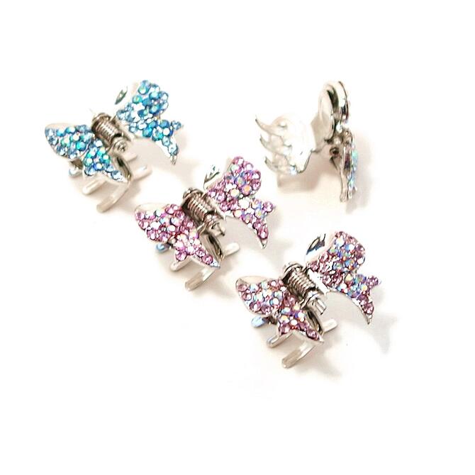 乐天商城 - 【限定品】バンスクリップ リボン 総ラインストーン 〔小さい ミニ ヘアクリップ メタル 金属 ちょこっと髪どめ キラキラ かわいい おしゃれ ハーフアップ 前髪 サイド 髪留め 髪飾り ヘアアクセサリー〕