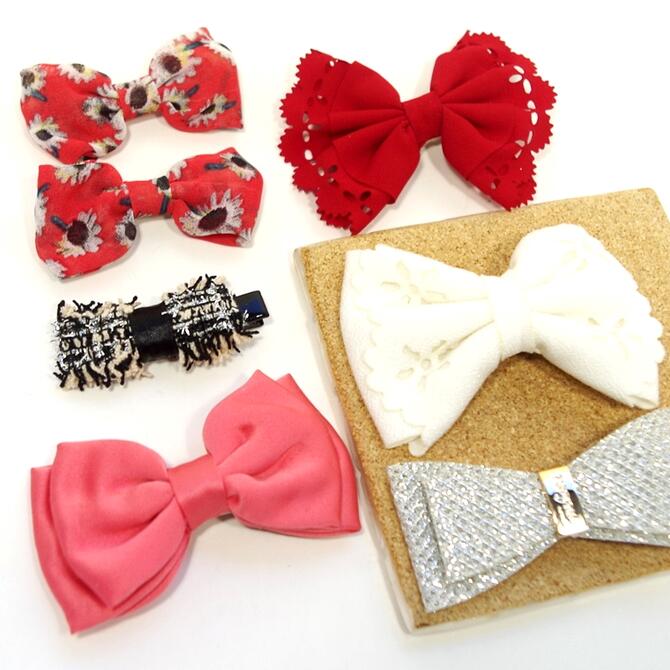 乐天商城 - 【限定品】ヘアクリップ 小 リボン 〔前髪 サイド ちょこっと留め ワニクリップ くちばし クリップ 髪飾り ヘアアクセサリー 小さめ デイリー おしゃれ 発表会 親子 キッズ 子ども 小ぶり プチプラ〕