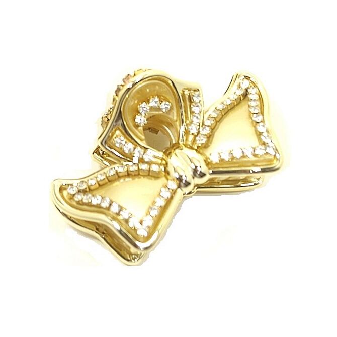 【残り1p】バンスクリップ 小 ラインストーン付 ゴールドフレーム シャープなリボン 〔小さめ ヘアクリップ キラキラ 華やか おしゃれ 豪華 ハーフアップ 髪どめ 辛口デザイン 髪留め ヘアアクセサリー〕