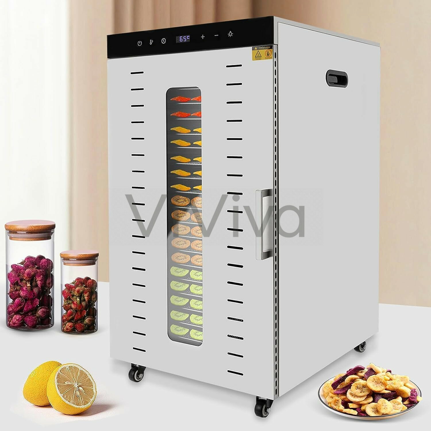 【商品名】食品乾燥機 業務用 20層 大容量 電気食品乾燥機 フードドライヤー 電気食品脱水機 ステンレススチールトレイ付き デジタルタイマー 温度制御 凍結乾燥機 野菜 果物 スパイス【価格】131533円【商品説明】【堅牢で安全】BPAを含まない食品グレードの304ステンレス鋼で作られており、耐久性があり、錆びず、美しく、長寿命を保証します。 また、自動シャットオフ機能と過熱保護機能も備えており、安全性レベルを向上させます。【高効率省エネ】高出力（1500W）、3個のファン、大型U字型ヒートパイプにより360度循環加熱を実現し、熱損失を抑えながら均一で早い乾燥を実現し、乾燥効率が飛躍的に向上します。【大容量】20個の大きなトレイ（それぞれのサイズは15.7 * 14.9インチ）を備えており、さまざまな食品を一度に乾燥できます。【温度と時間調整可能】乾燥温度は86?194°Fの間で調整できます。 タイマーは0.5?24時間の間で設定できます。 さまざまな食品の乾燥ニーズを満たし、おいしい食品をお届けします。【使いやすい】スマートなタッチパネルとディスプレイにより、より簡単で便利に使用できます。 食材を入れて温度と時間を調整し、乾くのを待つだけです。食品乾燥機使い方1. 果物を洗い、スライスします。2. 果物を食品乾燥機に均等に入れます。3. 時間と温度を設定します。4. 果物が乾燥し終わるまで待ちま【商品名】食品乾燥機 業務用 20層 大容量 電気食品乾燥機 フードドライヤー 電気食品脱水機 ステンレススチールトレイ付き デジタルタイマー 温度制御 凍結乾燥機 野菜 果物 スパイス【価格】131533円【商品説明】【堅牢で安全】BPAを含まない食品グレードの304ステンレス鋼で作られており、耐久性があり、錆びず、美しく、長寿命を保証します。 また、自動シャットオフ機能と過熱保護機能も備えており、安全性レベルを向上させます。【高効率省エネ】高出力（1500W）、3個のファン、大型U字型ヒートパイプにより360度循環加熱を実現し、熱損失を抑えながら均一で早い乾燥を実現し、乾燥効率が飛躍的に向上します。【大容量】20個の大きなトレイ（それぞれのサイズは15.7 * 14.9インチ）を備えており、さまざまな食品を一度に乾燥できます。【温度と時間調整可能】乾燥温度は86?194°Fの間で調整できます。 タイマーは0.5?24時間の間で設定できます。 さまざまな食品の乾燥ニーズを満たし、おいしい食品をお届けします。【使いやすい】スマートなタッチパネルとディスプレイにより、より簡単で便利に使用できます。 食材を入れて温度と時間を調整し、乾くのを待つだけです。食品乾燥機使い方1. 果物を洗い、スライスします。2. 果物を食品乾燥機に均等に入れます。3. 時間と温度を設定します。4. 果物が乾燥し終わるまで待ちま