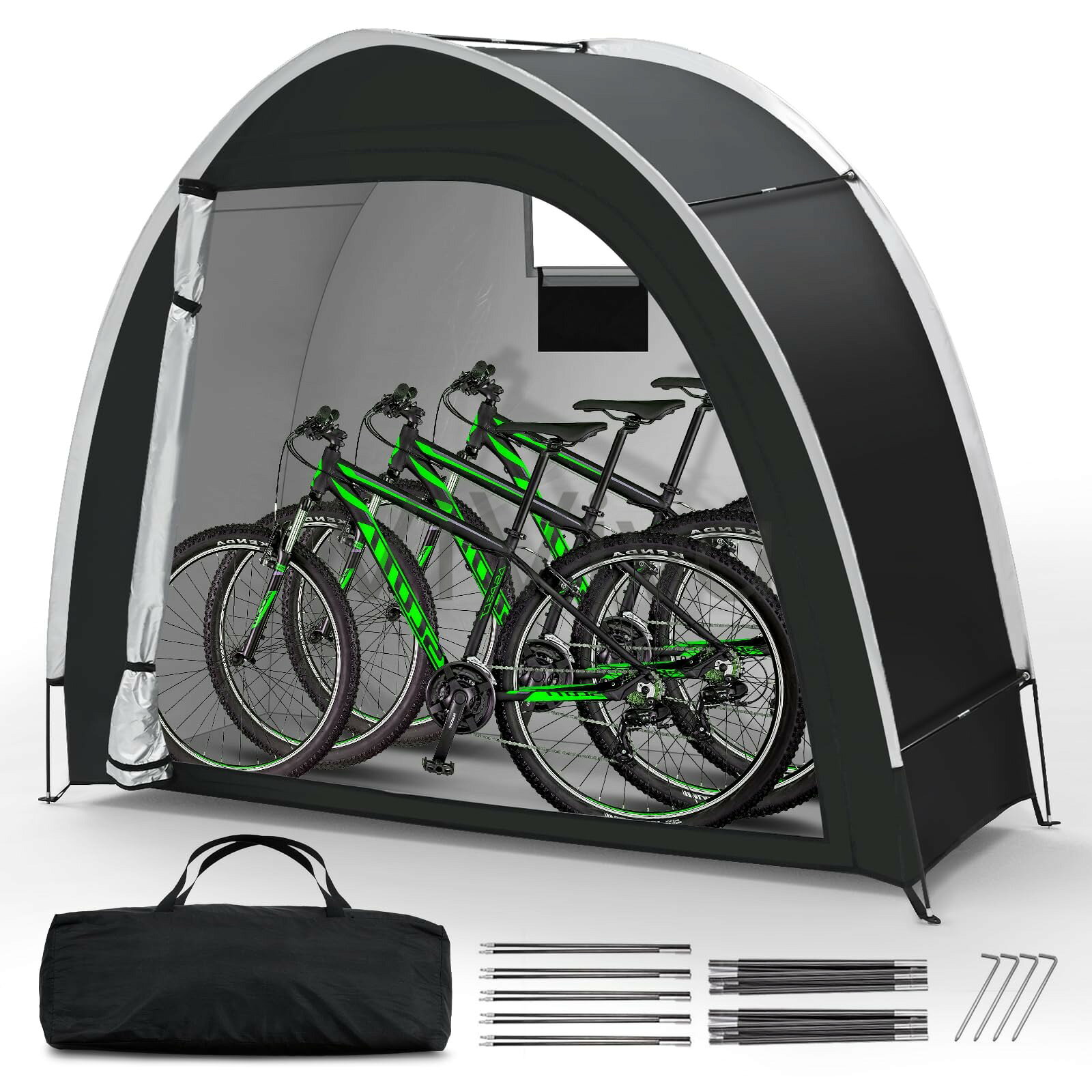 自転車収納テント アウトドア - アップグレードされたポータブル自転車収納小屋 21...
