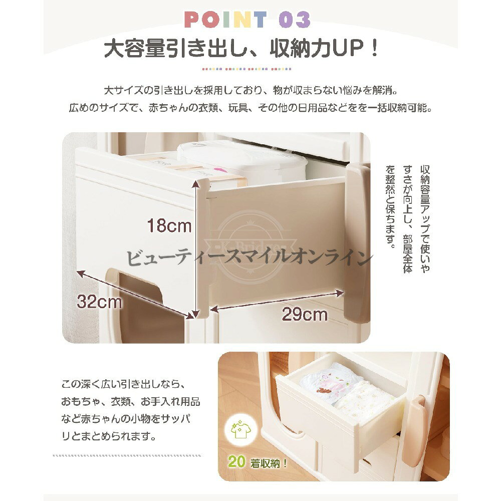 キッズラック 大容量収納 子供部屋 衣類 おもちゃ 小物 整理整頓 組立式タンス クローゼット キャビネット サイドボード 省スペース 簡単組み立て おしゃれ 北欧風 子供用収納家具 キッズ ベビー 収納棚 [2]