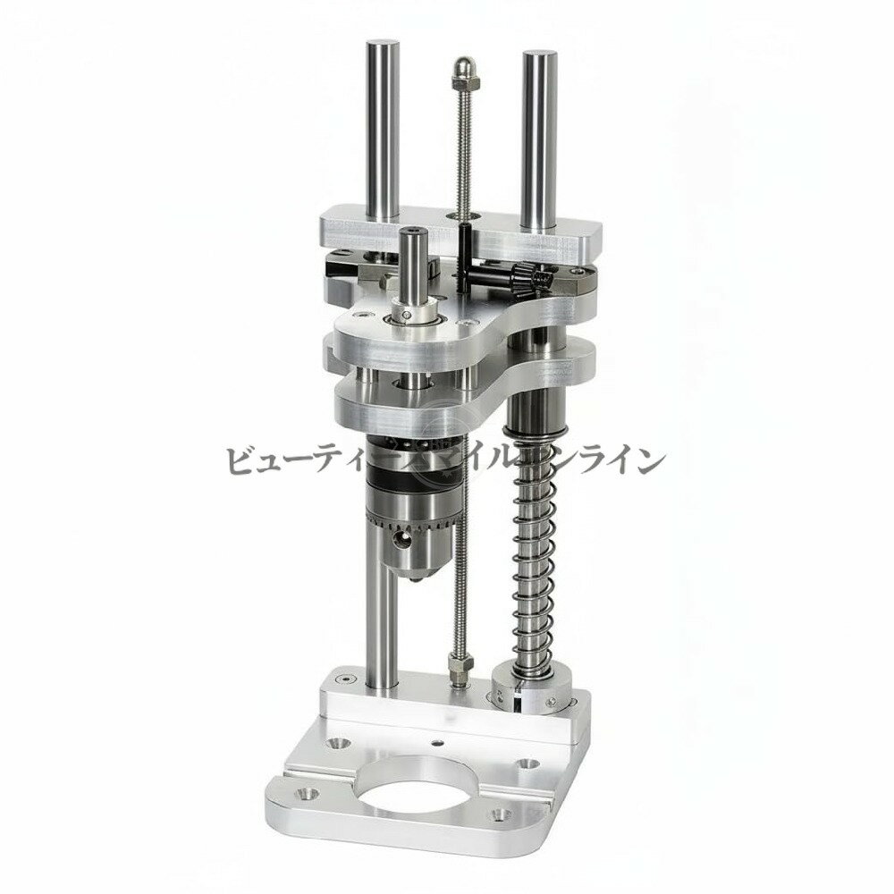 乐天商城 - 精密木工用垂直ドリルガイド B12ドリルチャック対応 150mm長ストローク 家具製作DIY用 CNC加工アルミニウム合金 ニッケルメッキシャフト プロ仕様垂直穴あけ治具 高精度省スペース作業台固定