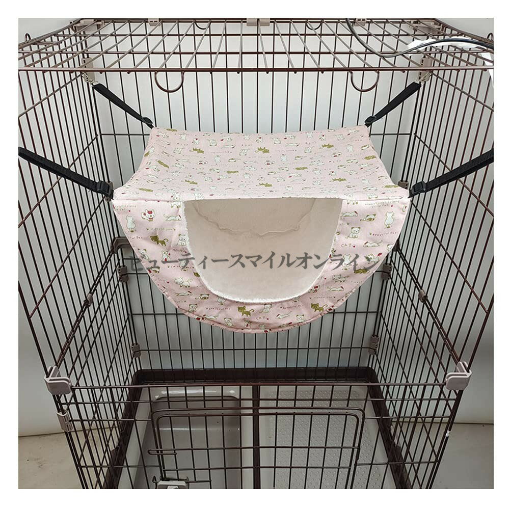 乐天商城 - ケージ用 猫ハンモック 猫 ベッド 多色 小動物柄 柔らかい 通気性抜群 金具丈夫 ヒモ調整可能 ペット 小動物 冬夏両用 ペットベッド 人気 耐久性 省スペース 場所を取らない 高級感 北欧風 家庭用 コンパクト 椅子取り付け 猫用ハンモックベッド
