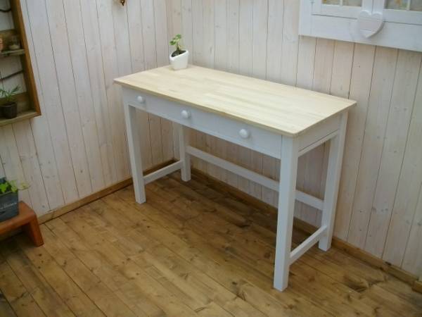 ★Handmade★作業台・机・ミシン・pc・引出付き★1枚板★H75★ *お部屋のスペースに合わせたオリジナルオーダー可能です。お問い合わせください^^ [3]
