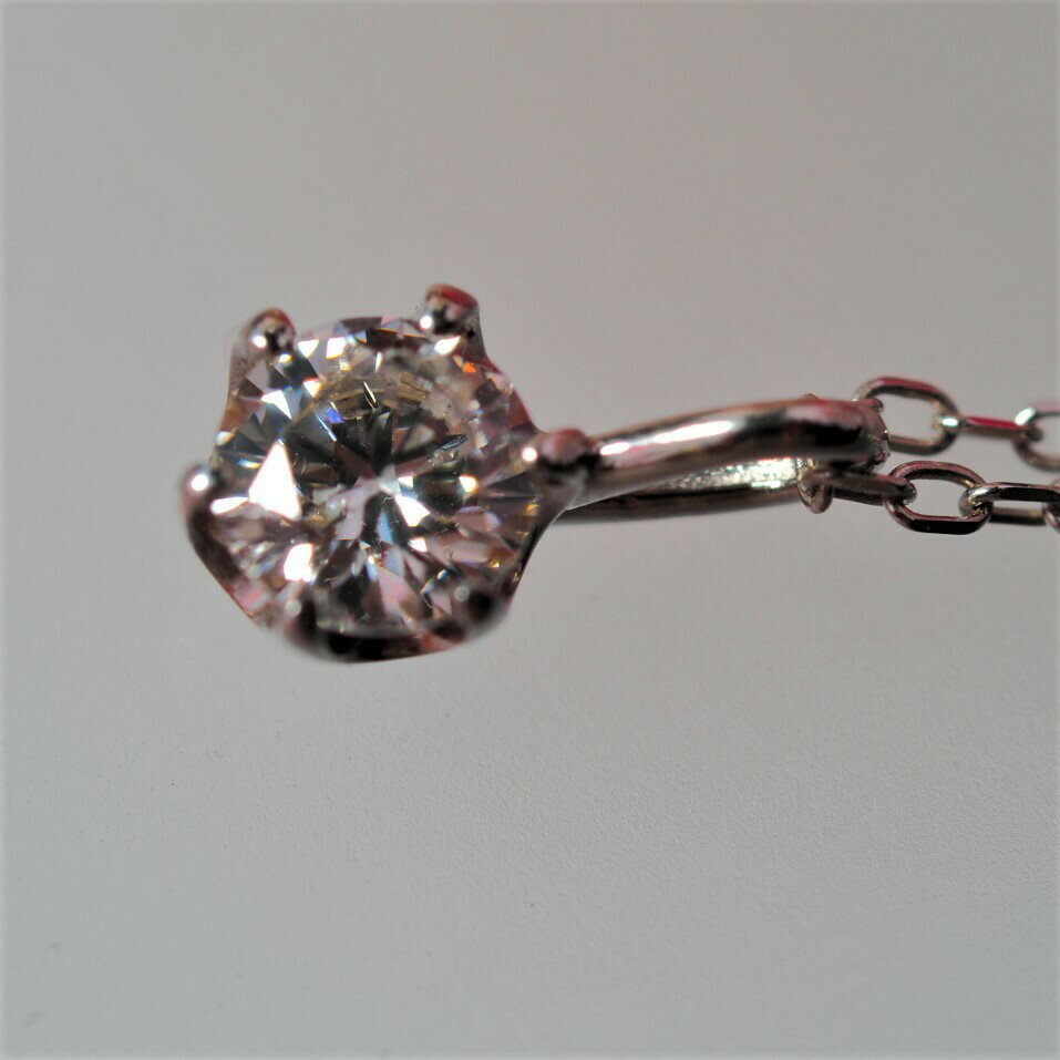 Rakuten - 一粒ダイヤ　0.24ct　K10WG　　ペンダントトップ　ネックレス　45cm　鑑別書付