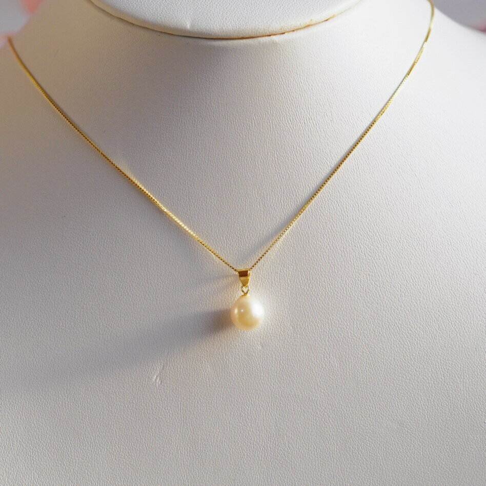 银 - 天然アコヤパール　SV　ネックレス　ペンダントトップ　8.7
