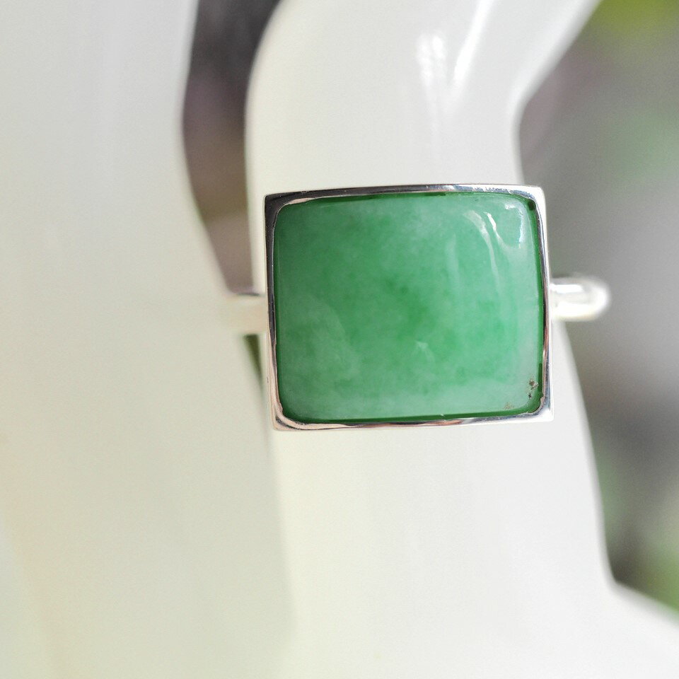 翡翠SVリング14号天然無処理ヒス...