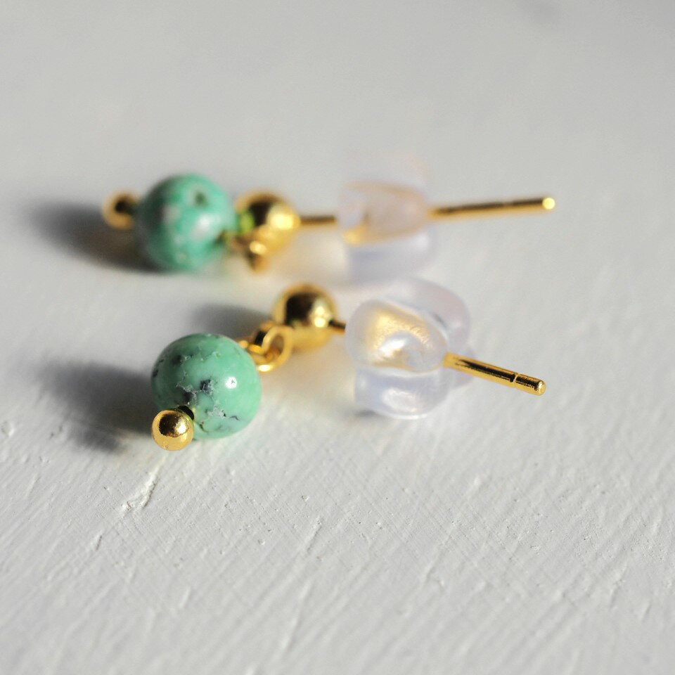 Rakuten - 天然トルコ石　SV　ピアス　小粒