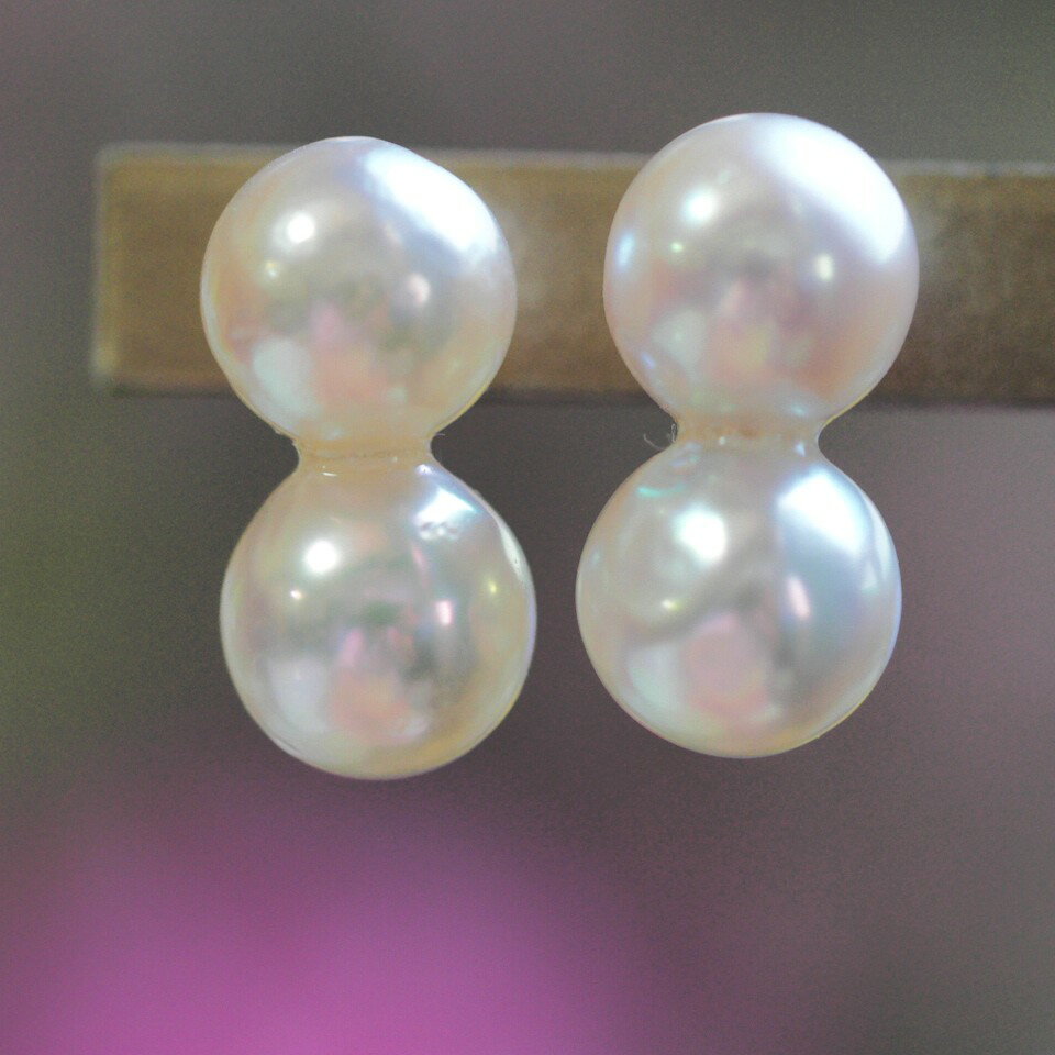 Rakuten - 天然アコヤパール　SV　ピアス　8.2mm 大珠