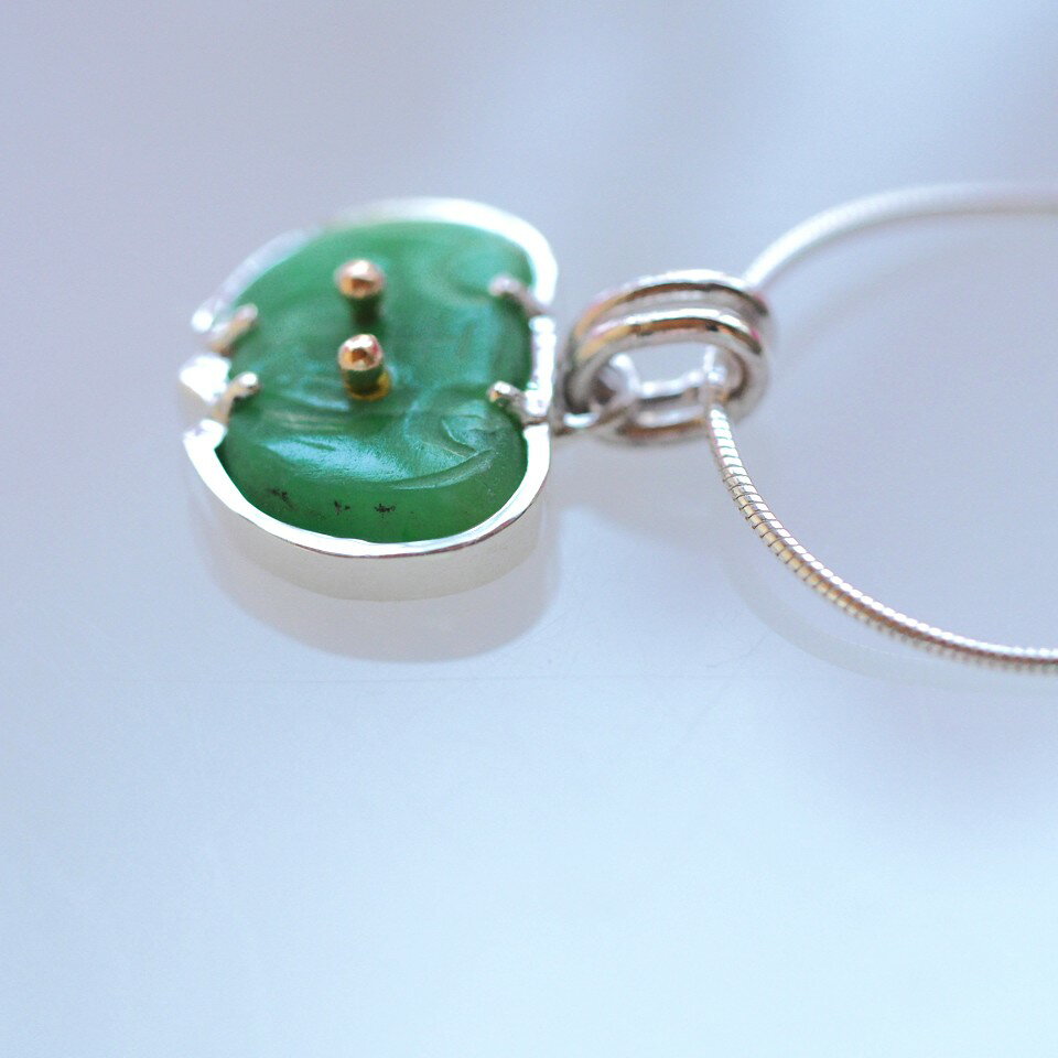 糸魚川翡翠　SV　ペンダント　ネックレス　和装　鑑賞