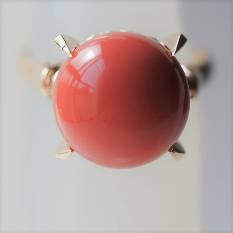 桃珊瑚K18リング13~13.5号...