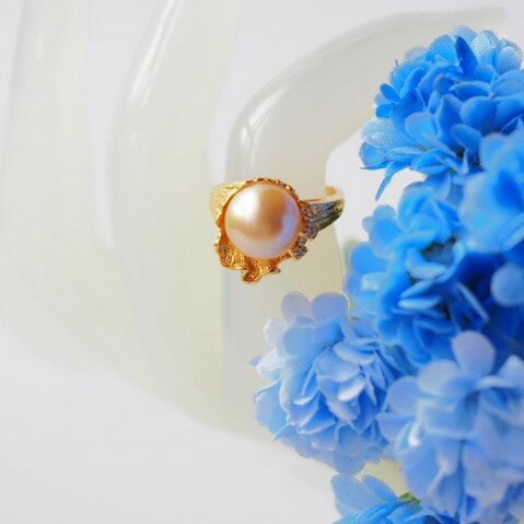 Rakuten - K18　ゴールデンパール　リング　10号~10.5号　鑑別書付