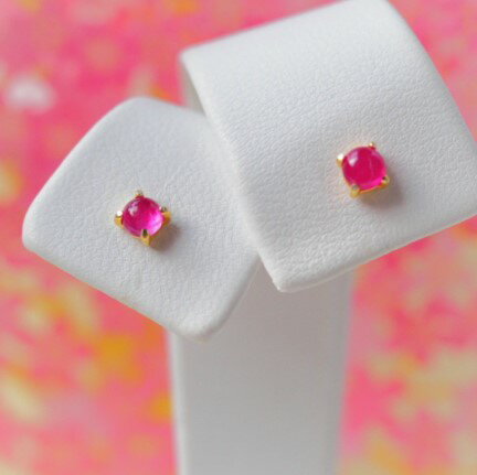 Rakuten - ルビー　SV　ピアス　小粒　4mm　天然ルビー