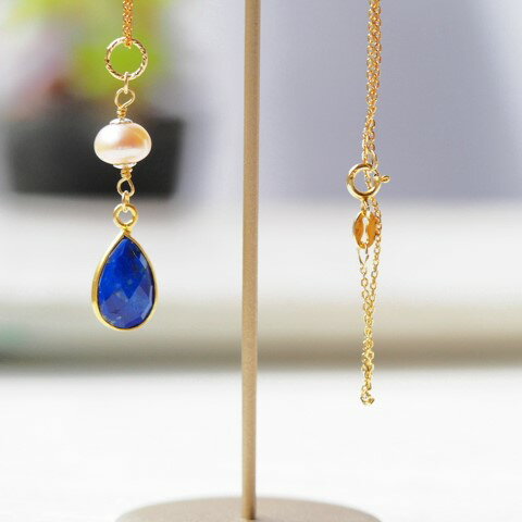 ラピスラズリパールSVペンダントネ...