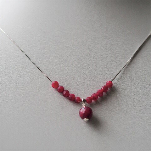 Rakuten - ルビー　SV　ネックレス　天然ルビー