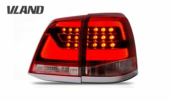 ランドクルーザー 200系 LED テール ランプ 後期型ルック 前期中期用 ランクル スモーク レッド VLAND