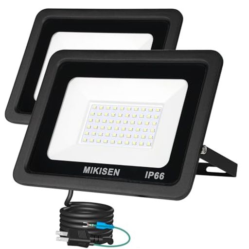 MIKISEN led 投光器 作業灯 看板灯 50w 昼光色 6000LM 6500K 600w相当 1.8コード I...