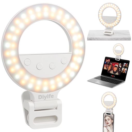 🔮 【照明のアップグレード - 60 LED + 10 レベルの明るさ調整】電話用のリング ライトには 60 個の明るくなった LED が組み込まれており、光の問題を完全に解決し、撮影からの光をより柔らかく、明るく、過酷にしません。10段階の調整可能な明るさで、屋内でも屋外でも、昼でも夜でも、さまざまな明るさのニーズに対応します。絡まったワイヤーの面倒さに別れを告げ、いつでもどこでも自撮り写真を撮ったりビデオを録画したりする楽しさを今すぐ楽しみ始めましょう。 🔄 【より適応性が高い-360°+ 90°調整可能な角度】電話リングライトは、適応性の高いクリップの新しいデザインを採用し、前面と背面の360°回転、前後のカメラ切り替え撮影は、クリップを取り外すことなく、直接回転させるだけで実現できます。また、上下90°回転にも対応しており、上下の撮影にも適しています。幅広でフラットなクリップは、デスクトップの上に立たせて使用することもできるので、サポートなしでデスクトップのフィルライトとして使用できます。