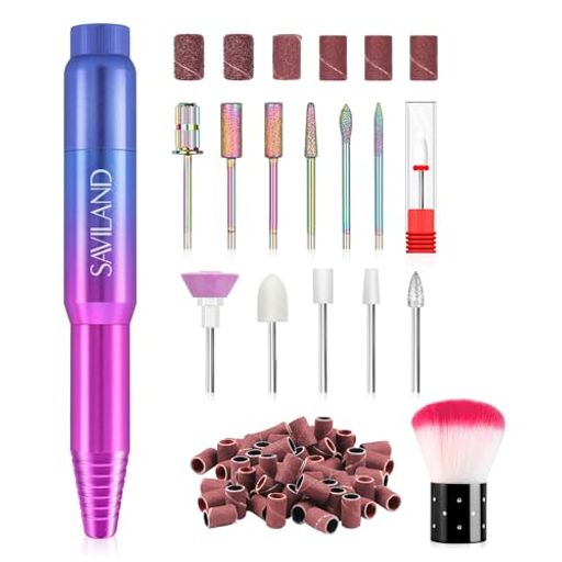 Savilandポータブル電動ネイルドリル-20000RPMUSB電動ネイルファイルホログラフィック電気ネイルドリル..