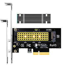 GLOTRENDS M.2 PCIE NVME 4.0/3.0 変換アダプター、M.2ヒートシンク(3MM厚み)付き、M.2用 PCI-EXPRESS 4.0/3.0 X4変換ボード、M.2 スロット、M.2 PCIE