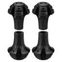 MMETERXITY4個セットトレッキングポール先端キャップ-杖交換用キャップ球状スキースティック先端アウトドアハイキングポールに適用(0.46”内径黒)