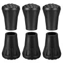 M METERXITY 6個セット トレッキングポール先端キャップ- ケインハイキングスティック先端交換用 歩行スティック保護アクセサリー ハイキング ウォーキング キャンプ用 (10.5MM 黒)(4)