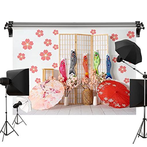 KATE 2.2X1.5M 七五三 背景布 さくら 鯉のぼり 和傘 写真 背景 スタジオ 撮影用 道具 カスタマイズ可能..