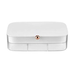 ジュエリーボックス 大容量 二層 ピアス収納指輪ケース 携帯用 小物入れ 仕切り調節 ジュエリーケース アクセサリーケース アクセサリー収納 宝物箱 プレゼント 。 (WHITE)