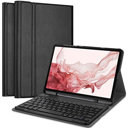 PROCASE GALAXY GALAXY TAB S8/TAB S7 用キーボード付きケース ワイヤレス接続 磁気脱着 適用機種：GALAXY TAB S8 (SM-X700 X706)/TAB S7 (MODEL SM-T870 T875 T878)