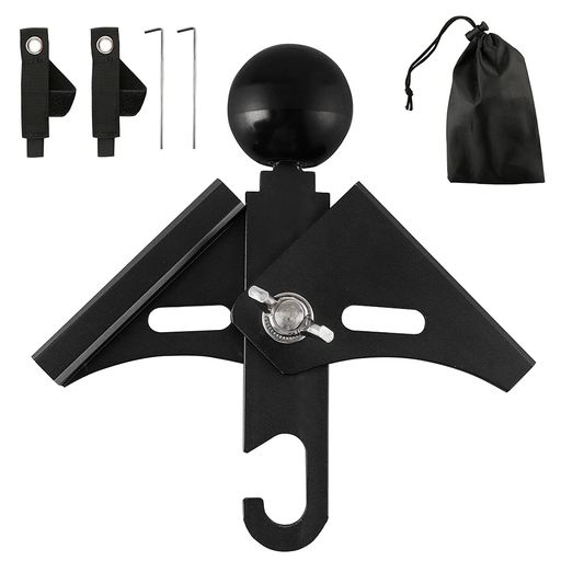 Keepjoy二又化パーツ二股化パーツ二股ポール固定用角度調整可能グレードアップしたギア設計アルミ合金軽量ツーポールテント/ワンポールテント用ランタン穴/ステーク/ポール固定用ベル…