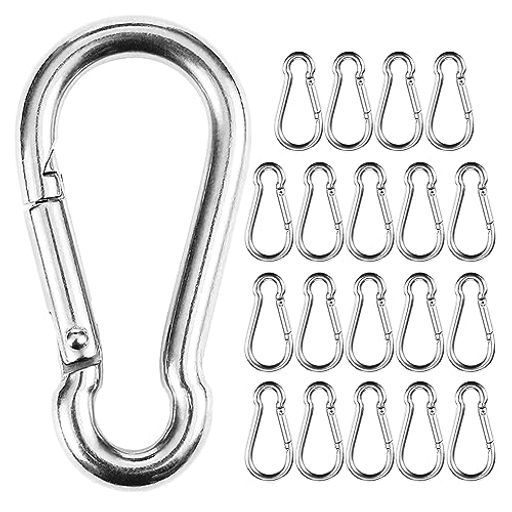 HFS(R) 304ステンレス スプリングスナップ スプリングフック 多機能 日常生活 キーホルダー 荷重50KG 4CM 20個入り