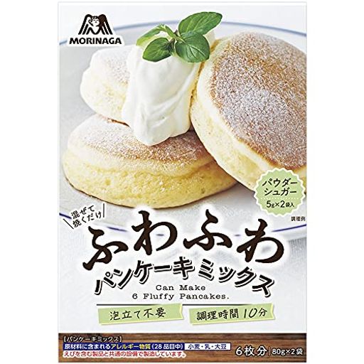 森永 ふわふわパンケーキミックス 170g(ミックス個粉80g×2袋+パウダーシュガー5g×2袋)×6箱