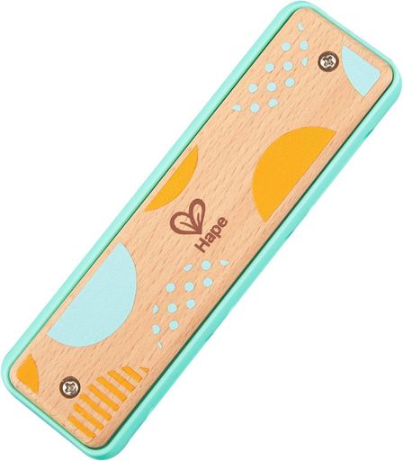 Hape(ハペ) ハーモニカ あおみどり 4.4x14.5x2.6cm 3才以上 木製 楽器 おもちゃ E8916