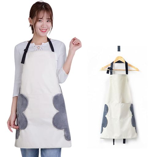 DANSACEエプロン女性用エプロンレディースシンプルエプロンカフェエプロン撥水防水汚れにくいお手ふき..