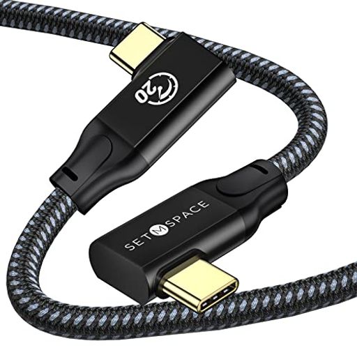 SETMSPACE USB C P[u 20GBPS [dP[u L TYPE-C P[u USB3.2 GEN2X2 ^CvC P[u AWGuLc ^CvC P[u }[d USBP[u 20V5A PD [dP[u 100W