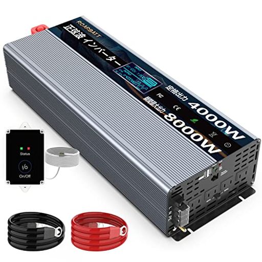 ROARBATT 12V 4000W С  ִֺ8000W DC12VAC100Ѵ ⥳դ 50/60HZزǽ AC󥻥ȡ4USBåȡ2 ֺܤŸ ̵ή0.4-0.8A ۸ȯ 